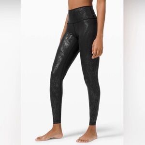 Lululemon Wunder Under HR Leggings  Shine Acclimatize Black Black Foil 2